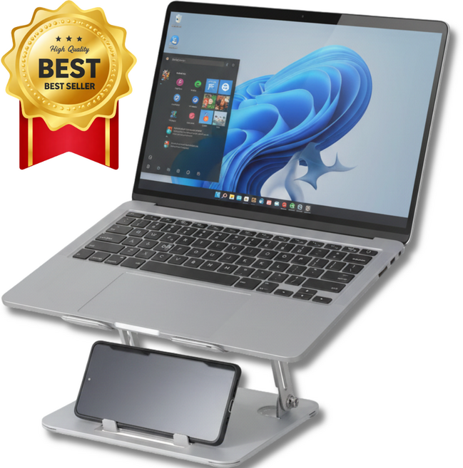 노트북 & 휴대폰 듀얼 거치대, 1개, 실버