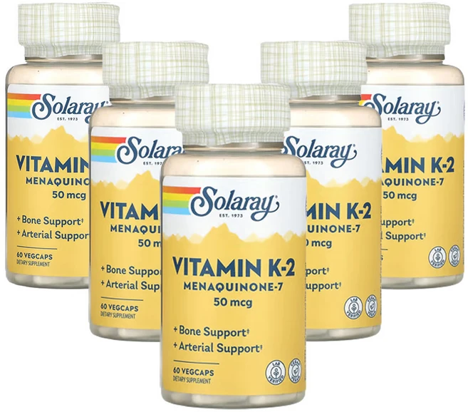 쏠라레이 비타민 K-2 메나퀴논-7 50mcg 베지캡슐 60정, 5개 - 쿠팡