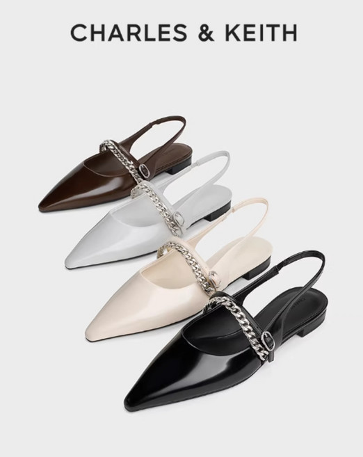 찰스앤키스 26년봄신상품 일자체인 플랫슈즈 4컬러 CK1-70381189