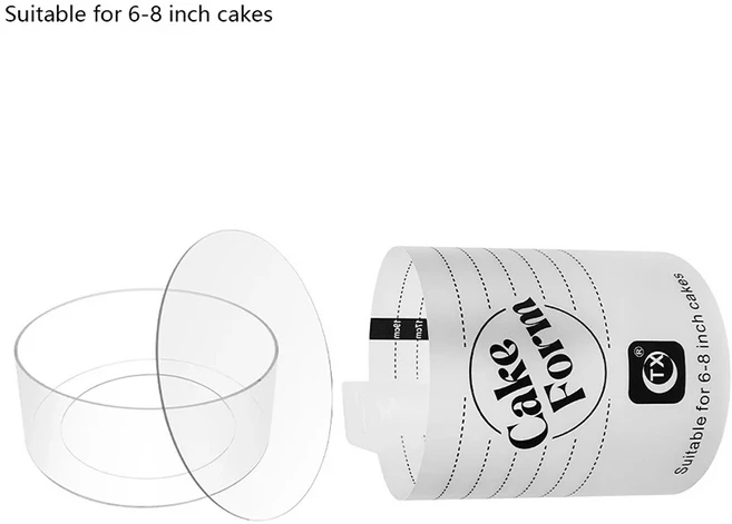 조절 가능한 원형 아크릴 텔레스코픽 무스 링 원형 몰드 눈금이 있는 높이 조절 케이크 링 (베이킹용), 05 8 inches