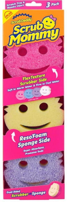 스크럽 대디 Scrub Mommy 긁힘 방지 다용도 접시 스폰지 및 폴리머 폼 제작 얼룩 냄새 주방 3입 Scrub Daddy Scrub Mommy, 1개, 3개입