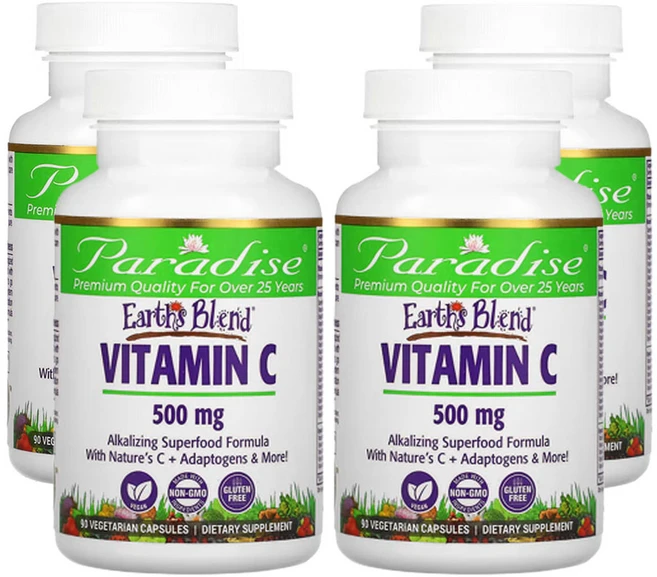 파라다이스허브 어쓰블렌드 비타민C 500mg 베지 캡슐 90정, 4개 - 쿠팡