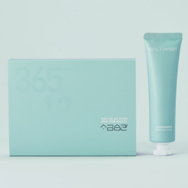 잇몸부었을때 합성 계면활성제없는 천일염 프로폴리스 소금습관치약 입냄새 치석 제거 무불소 임산부 유아 사용, 120g, 3개