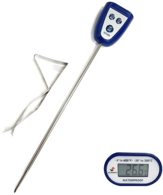 SUMMIT DT-400L 휴대용 방수 탐침 온도계 -20~200도 200mm, 1개
