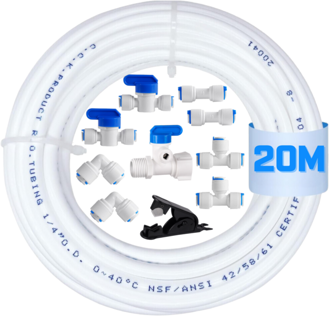 정수기 설치 호스 6mm 부품 세트, 1세트, 20M
