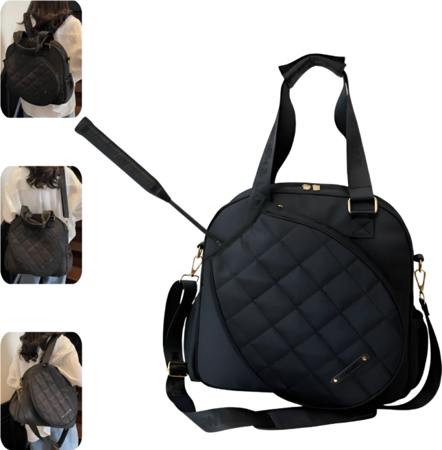 온새라핏 배드민턴 테니스 백팩 핸드백 숄더백 3in1 럭셔리 라켓 가방, 1개, 블랙