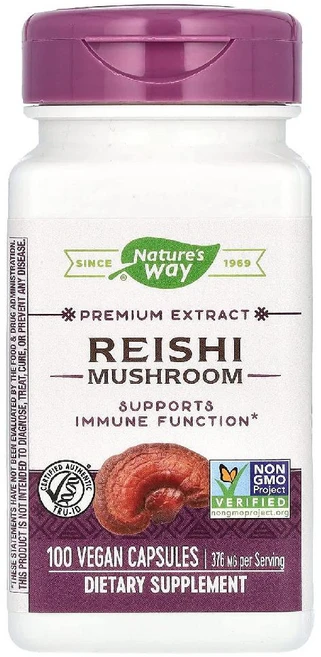네이처스웨이 영지버섯 376mg Reishi Mushroom 베지캡슐 100정, 1개 - 쿠팡
