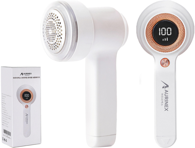 아우리넥스 프리미엄 강력한 6중날 세탁소용 보풀제거기, 화이트