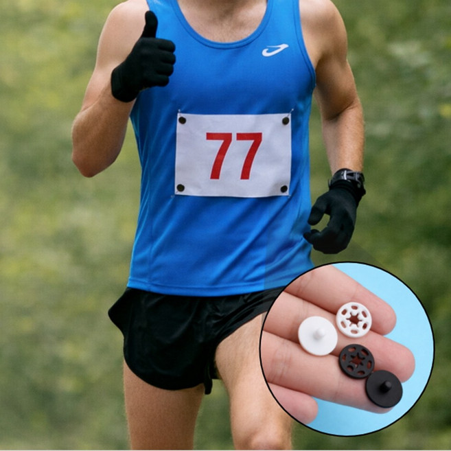 러닝 배번표 고정 버튼 4p 배번호 클립 세트 번호표 고정클립 빕버튼 세트, 화이트 (4p)