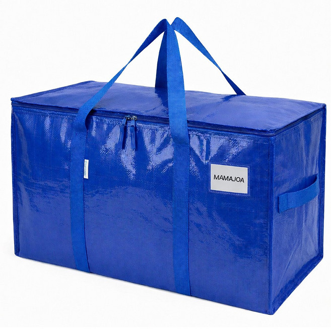 마마조아 오래쓰는 이사가방 이불가방 옷정리 수납함, 1개, 블루