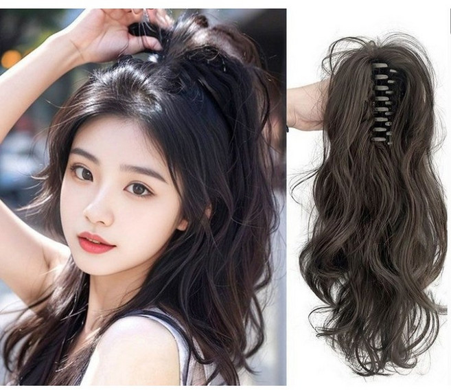 YIEUN 30cm포니테일집게핀 반묶음가발 볼륨증가 폭포포니테일 반묶음집게핀