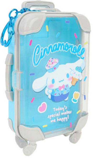 (산리오 정품) 시나모롤 파우치형 캐리어 키링, 블루, 1개