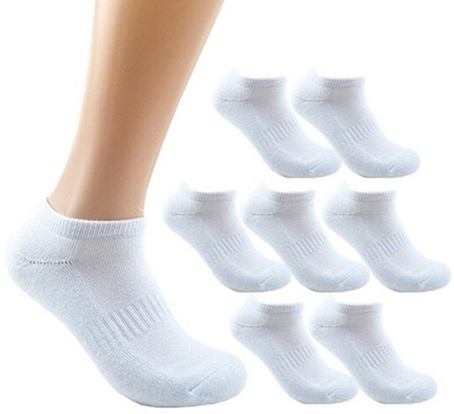 더베이직 남성용 두꺼운 이중쿠션 스포츠 스니커즈 양말 8켤레
