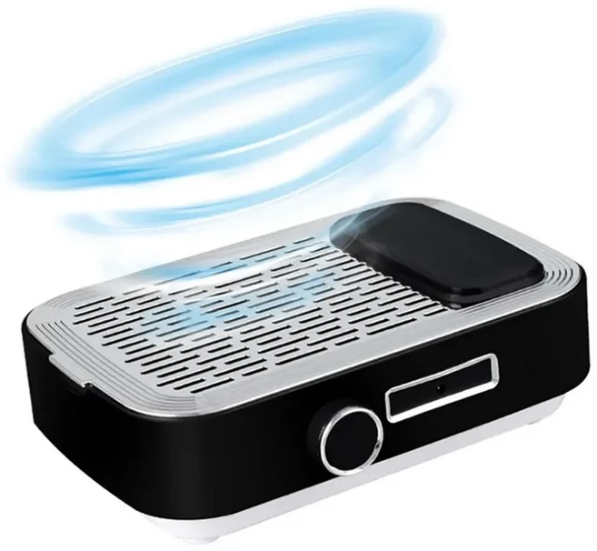 전문 네일 진공 청소기 폴리싱 젤 페디큐어 충전식 진공 청소기 탈착식 필터 네일 살롱 도구 80W, 01 Black