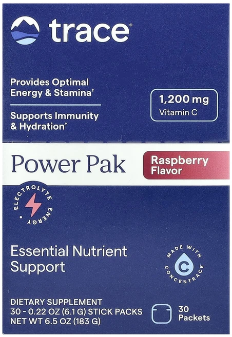 Trace PowerPak 라즈베리 스틱팩 30개 개당 6.1g(0.22oz), TracePowerPak라즈베리스틱팩30개개당61g02 - 쿠팡