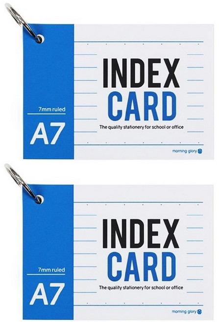 모닝글로리 2000 A7 유선 정보카드 항균 링 단어장, 2개