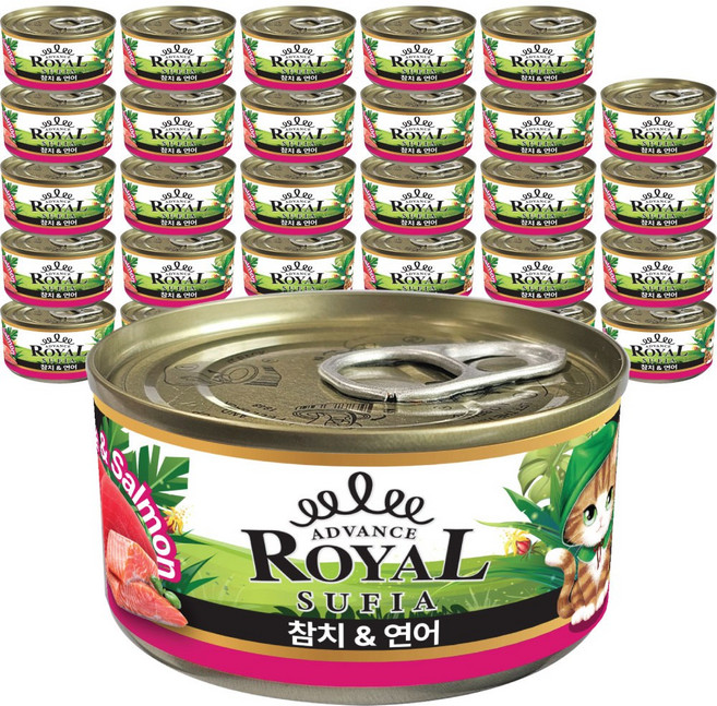 어드밴스 로얄 수피아 7종 85g x 120개입 고양이 캔 길냥이 통조림 간식, 수피아 참치&연어, 120개