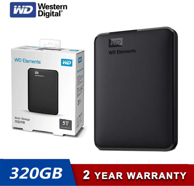 새로운 OEM Western Digital Element 휴대용 외장형 하드 드라이브 WD 320GB 1TB HDD USB 데스크탑 노트북, 1개