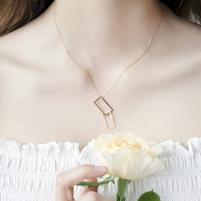 18k 목걸이 심플렉탱글 네크리스