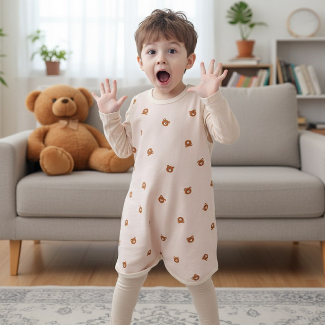 잼베이비 10수 편면 수면조끼 (미니곰곰)