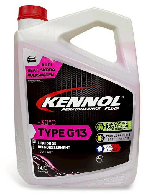 油工廠 KENNOL G13 冷卻液 適用於奧迪福斯車系 防凍防腐蝕 環保包裝 四季通用, 1個, 不限燃料類型