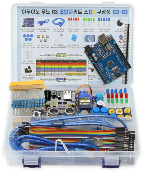 아두이노 키트 우노 R3 키트 6종 키트, Ad02, 1개