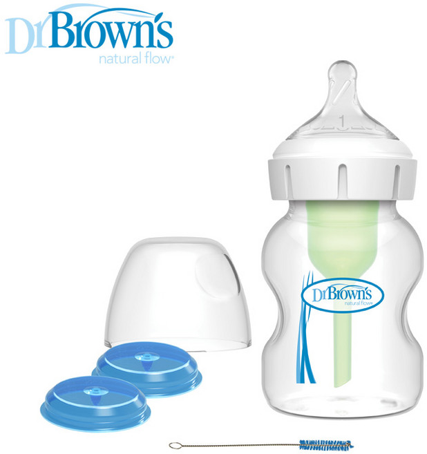 닥터브라운 와이드넥 옵션스 플러스 구순구개열 젖병 150ml 1P, 1개, 무색투명