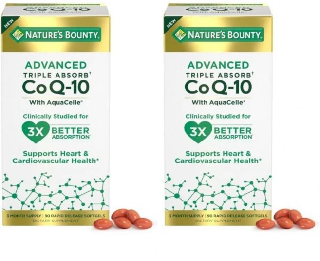 네이쳐스바운티 Nature's Bounty Advanced Triple Absorb Co Q-10 Heart Health Rapid Release Softgels 90 C, 90 Count (Pack of 2) - 쿠팡