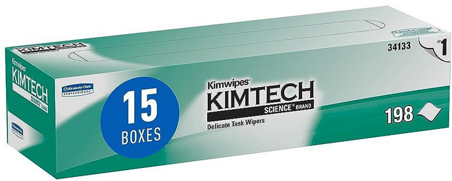 Kimtech Science Kimwipes 일회용 작업 와이퍼 29.2 x 29.2cm(11-4/5 x 11-4/5인치) 34133 15팩 2940 물티슈, Kimtech Science Kimwipes 일회용 작, 198