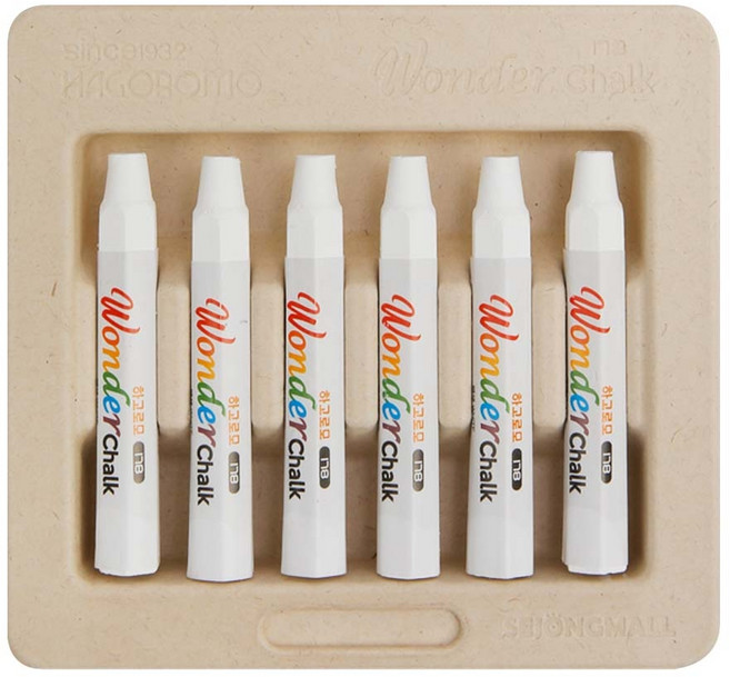 원더쵸크 하고로모분필 수용성분필, 백색6개입