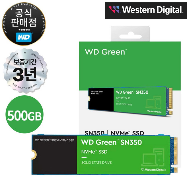 WD GREEN SN350 M.2 NVMe SSD, 500GB
