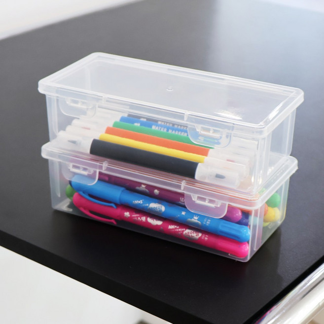 이지유 파일 케이스 A3 A4 A5 서류 문구 정리 다꾸 장난감 보관함 다용도 파우치, 투명, 2개, 색연필 정리 필통