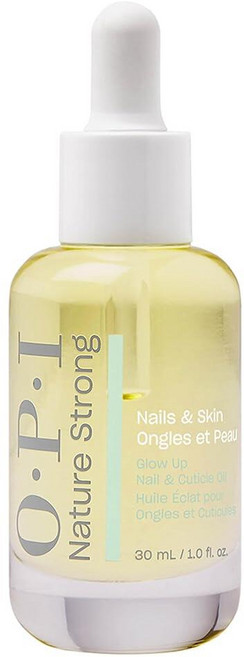 OPI Nature Strong Nails & Skin - 드로퍼가 있는 글로우 업 네일 큐티클 오일 | 가볍고 영양이 풍부한 천연 블렌드 건조한 큐티클에 수분을 공급합니다, 큐티클 오일 | 라지, 1, 30ml