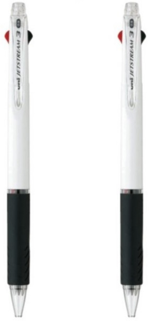 제트스트림 3색 볼펜 0.5mm SXE3-404-05, 화이트, 2개