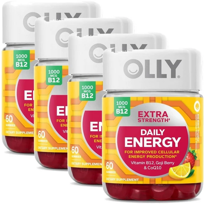 올리 데일리 에너지 구미 비타민 B12 코큐텐 구기자 베리유자맛 OLLY Daily Energy, 60정 - 쿠팡