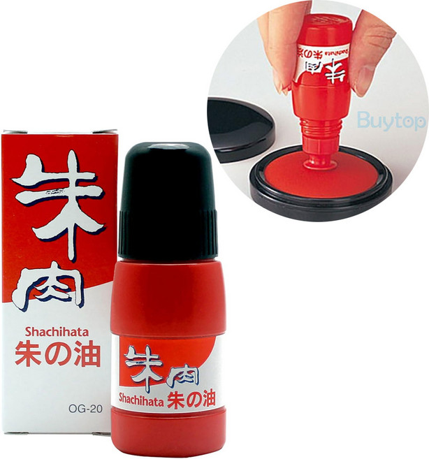 일본 사치하타 인주 리필액 리필 잉크 20ml, 1개