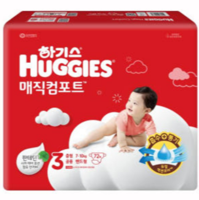 하기스 매직컴포트 NEW 기저귀 남여공용 밴드형, 3단계, 2880매