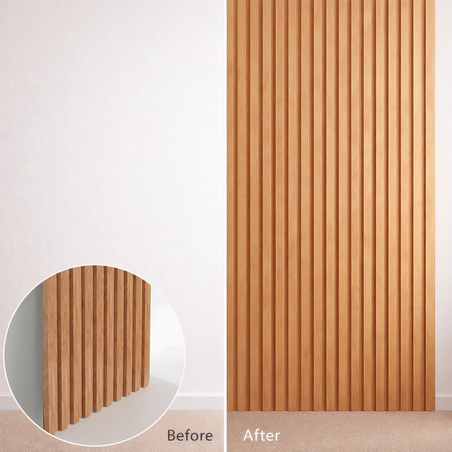 데코앤필름 붙이는 PS 템바보드 사각 습기에 강한 접착식 DIY 셀프 인테리어 패널, 1개, 네츄럴오크 40cmx120cm