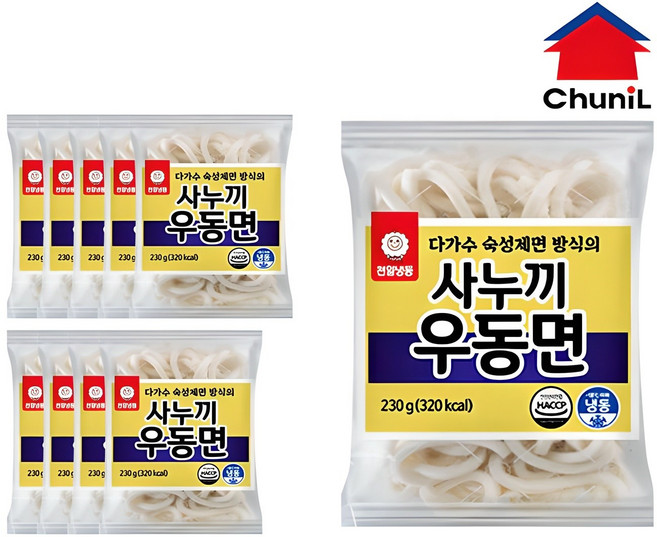 천일사누끼 냉동우동면 230g, 10개