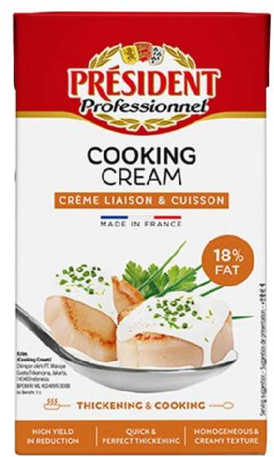 프레지덩 쿠킹크림 1L 유지방18% 프랑스산 수프 파스타 소스, 6개