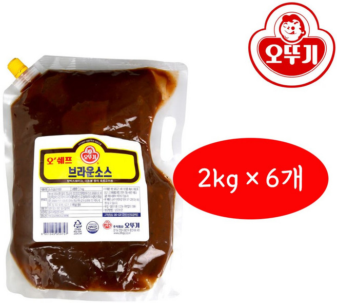 오뚜기 오쉐프 브라운소스, 6개, 2kg