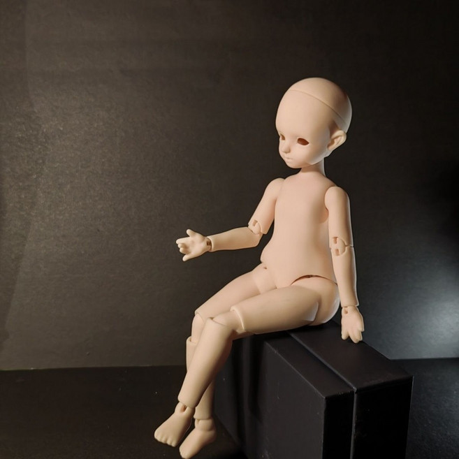 BJD娃娃 6分 女體 奶茶體 進口樹脂 拉筋可自立, 1個, Mia白,素體+素頭