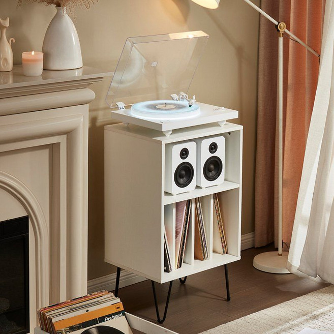 EM Arkrocket Polaris LL 2 세대 비닐 레코드 머신 Luminous 턴테이블 LP플레이어, 레코더 세트+캐비닛