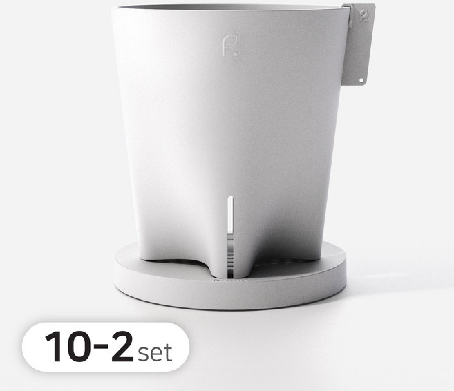 플랜트엘 받침세트 불로장생 에어프루닝 플라스틱 슬릿화분, 화이트, 2개