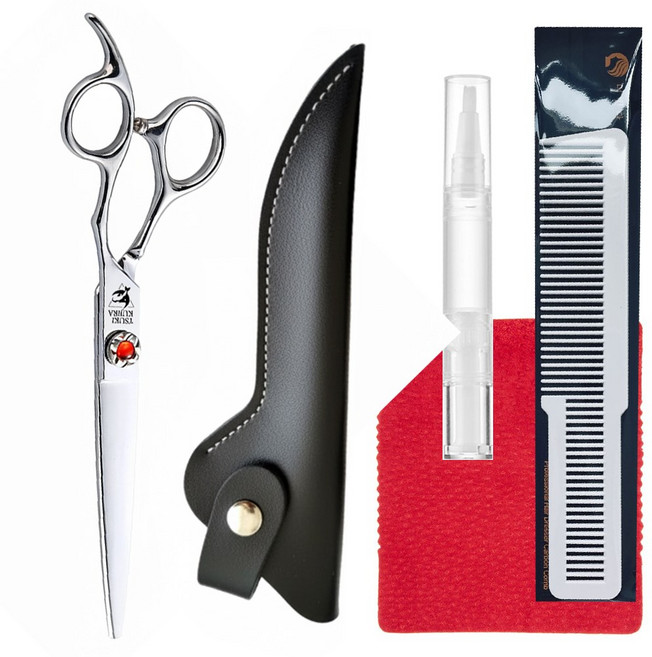 츠키쿠지라 프리미엄 전문가용 7인치 미용가위 장가위 국가고시시험 스탭 미용학원 연구반, 1개