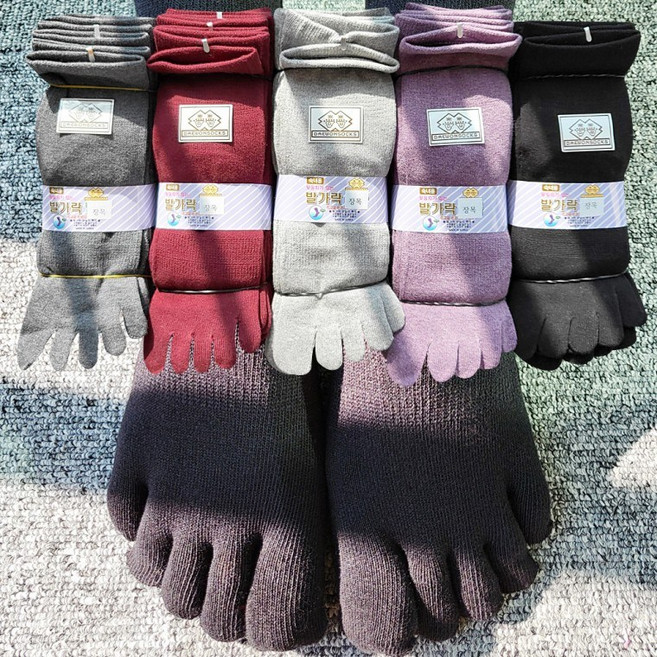 국산 여자 발가락양말 10켤레 세트 고급면 무지 장목