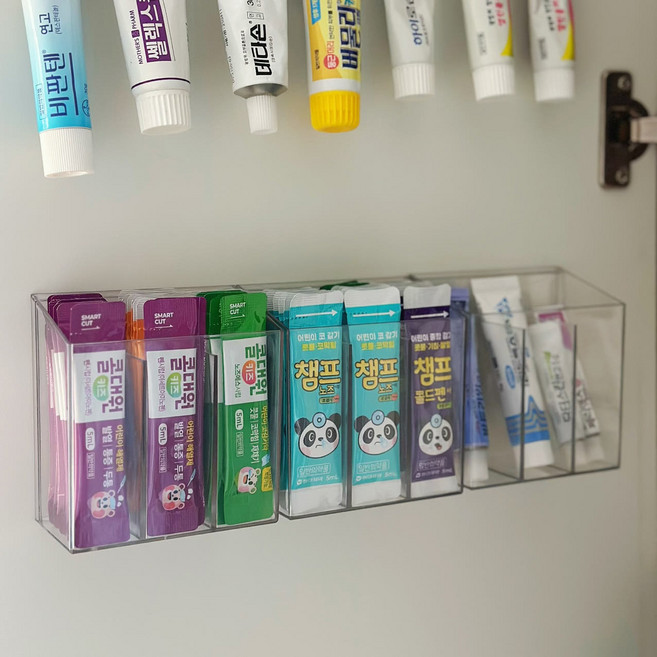 리블리홈 접착식 스마트 수납함, 투명, 3개