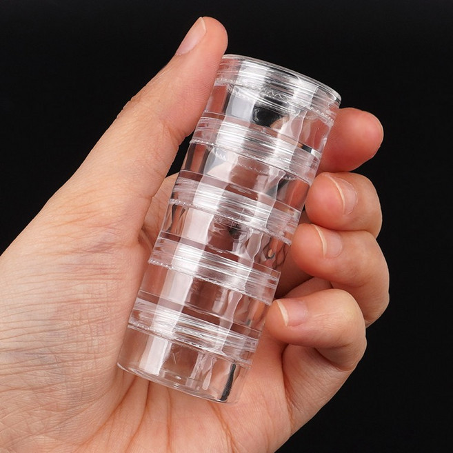 조은마켓 원형케이스 여행용 미니 공병 크림 케이스 5단, 1개