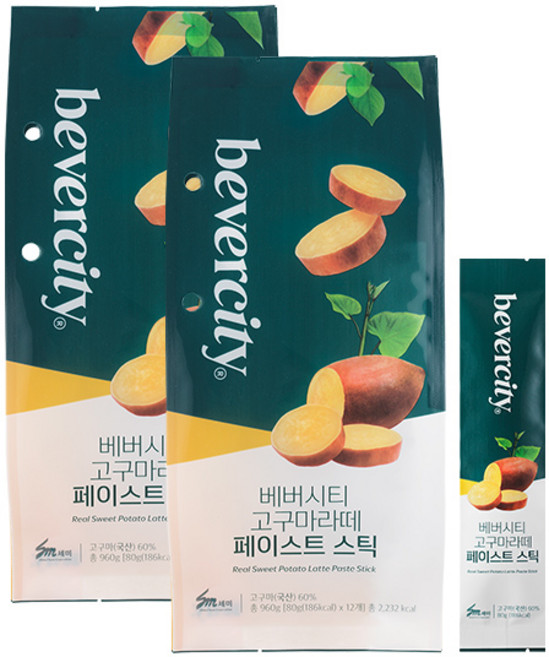 고구마 라떼 페이스트 스틱, 960g, 2개, 80g, 12개입