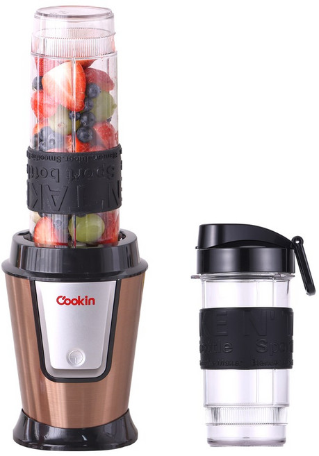 쿠킨 트라이탄 고속 파워 믹서기 텀블러 KEM-KD930CP 570ml + 400ml 골드